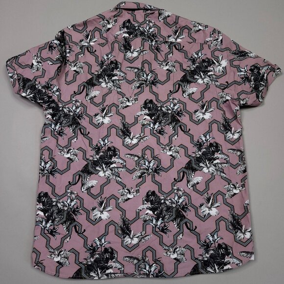 Ted Baker Stefan Tiger Mash Up Slim Fit Button Up Shirt Preppy Lightweight 5 XL - Picture 2 of 8